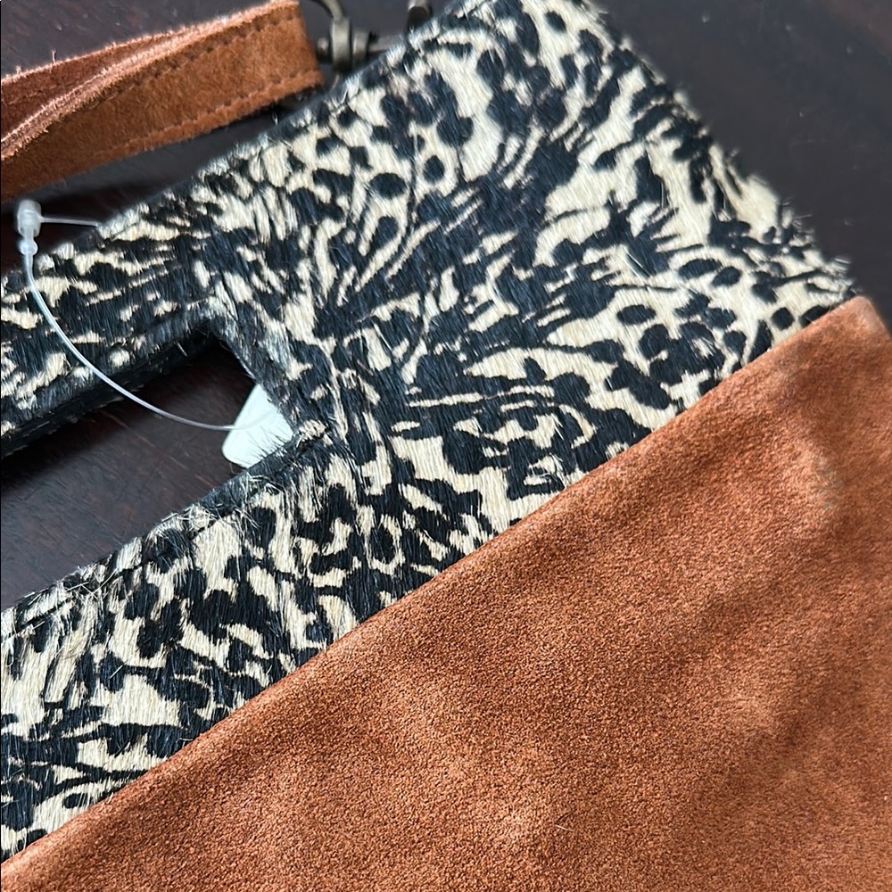 Anthropologie Suede Brown and Black Patterned Women's Bag - Picture 6 of 6